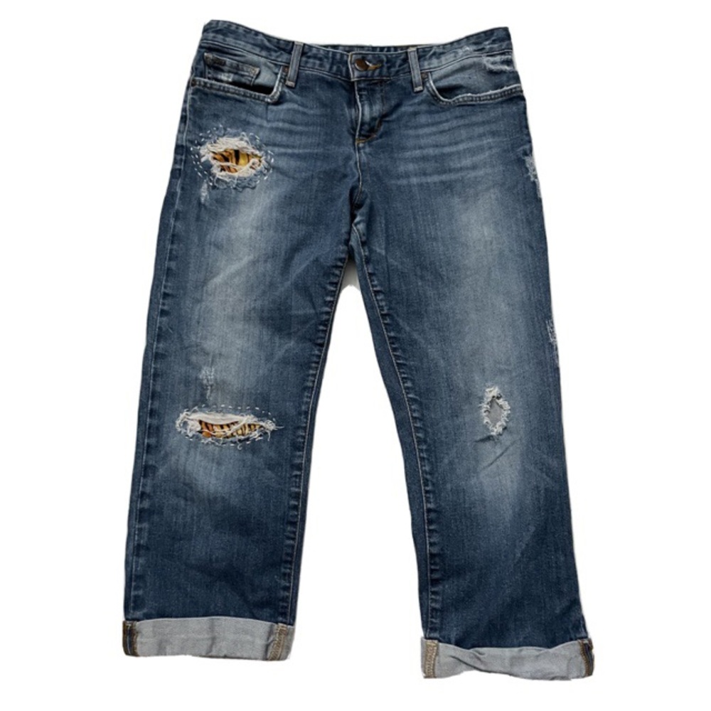 Joes Jeans Re Worked Patchwork Cropped Cuffed Den… - image 1
